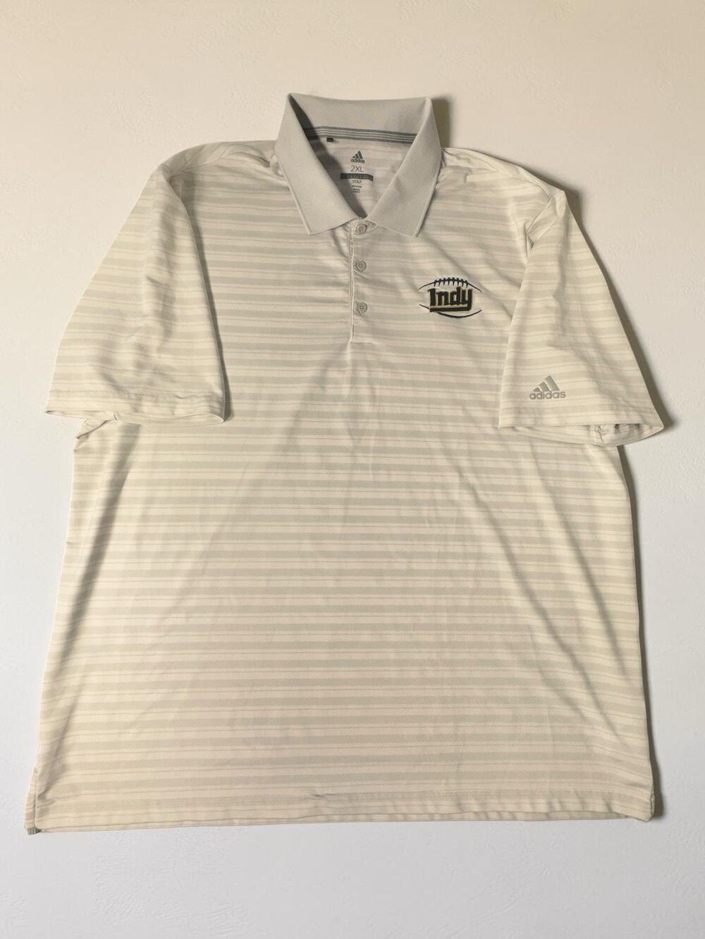 Adidas Golf Polo XXL Striped Indy Football